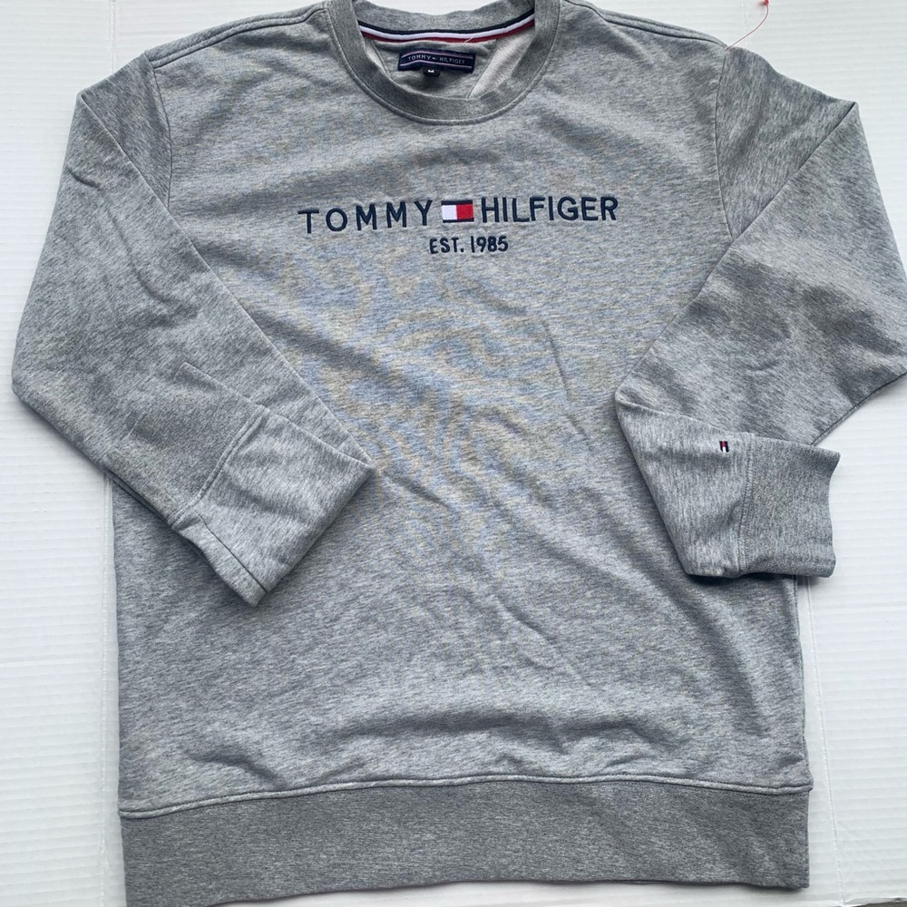 Tommy Hilfiger Light Gray Crewneck Sweatshirt with Logo